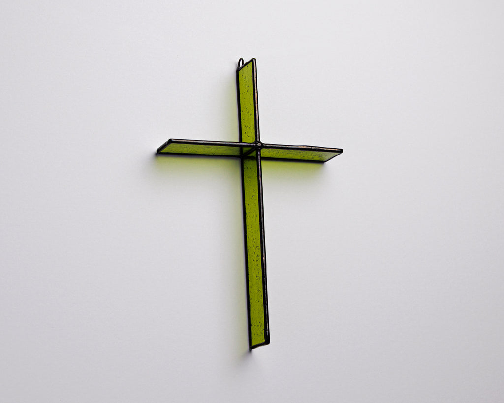 Bottle Green Cross Suncatcher