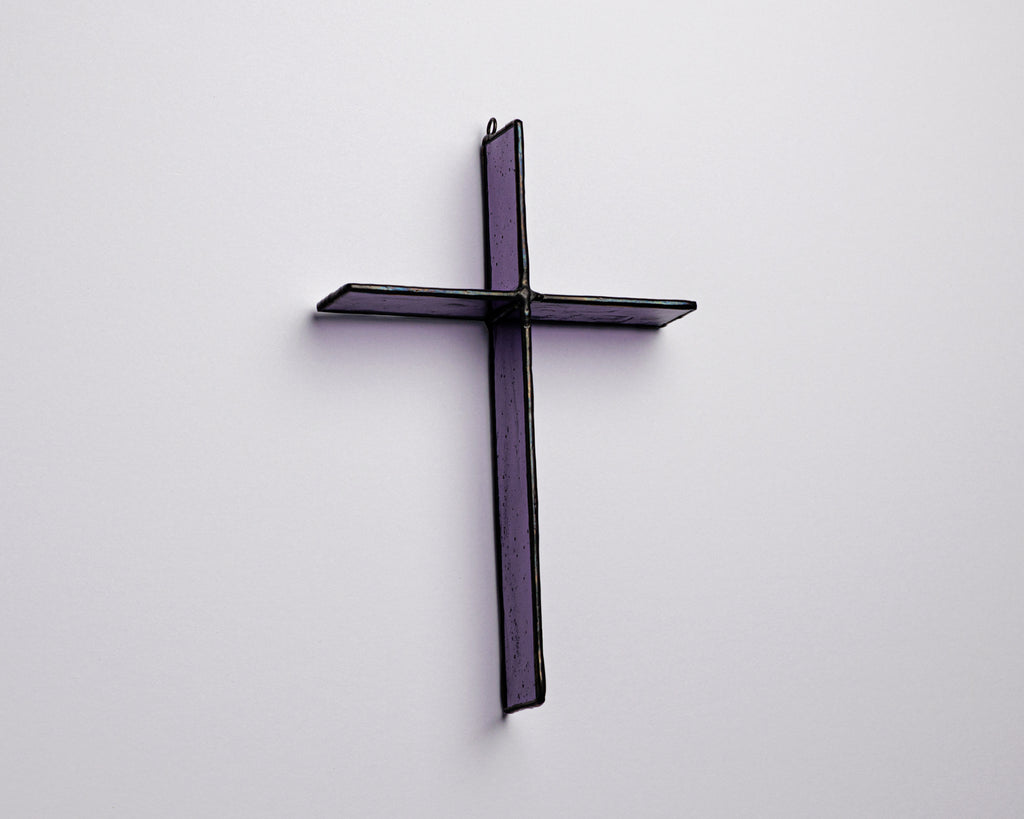 Evening Plum Cross Suncatcher