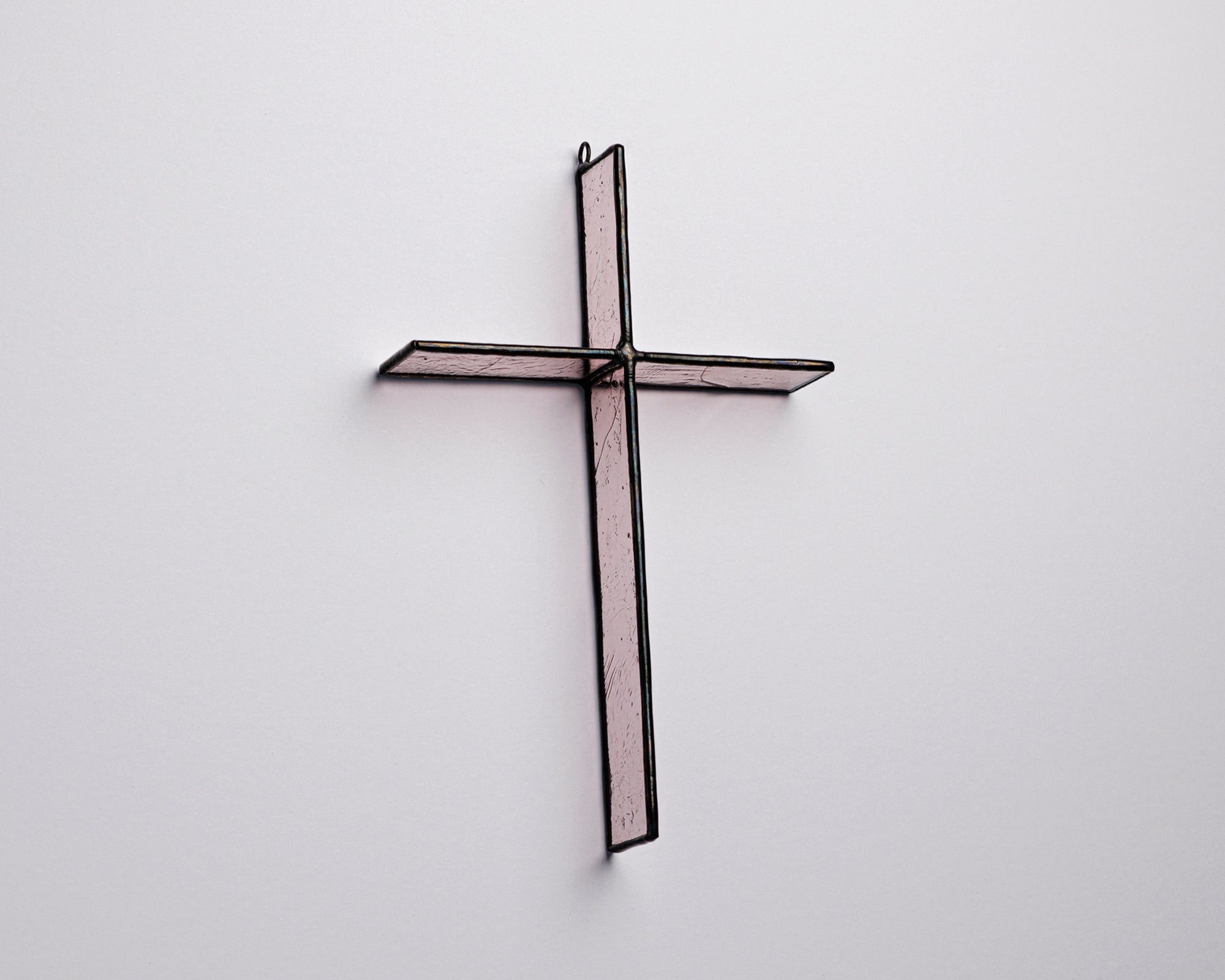 Rose Mist Cross Suncatcher