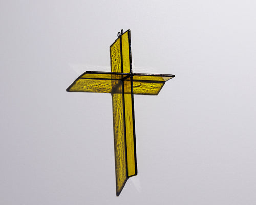 Bright Yellow Cross Suncatcher