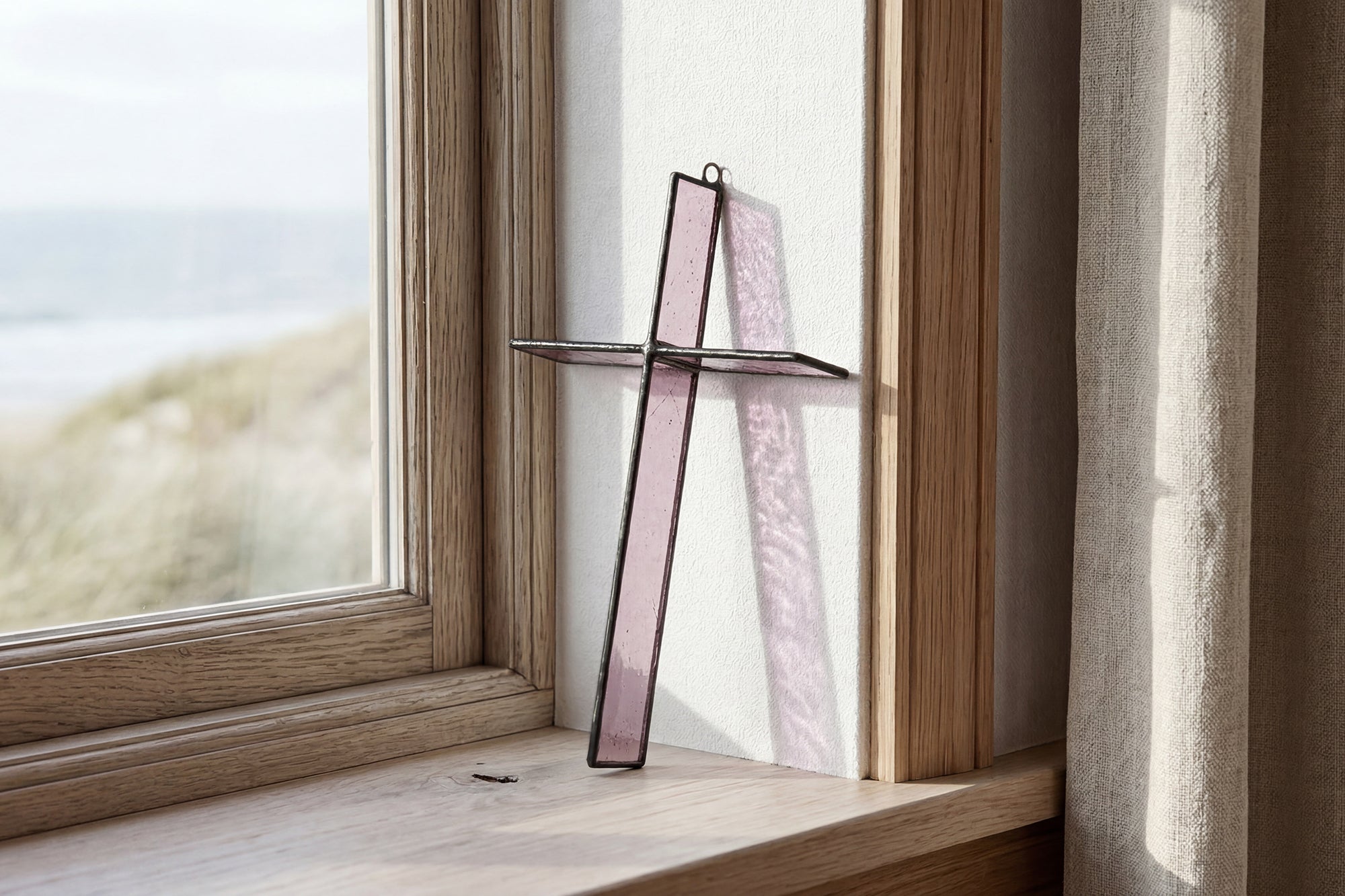 Pale Aqua Cross Suncatcher